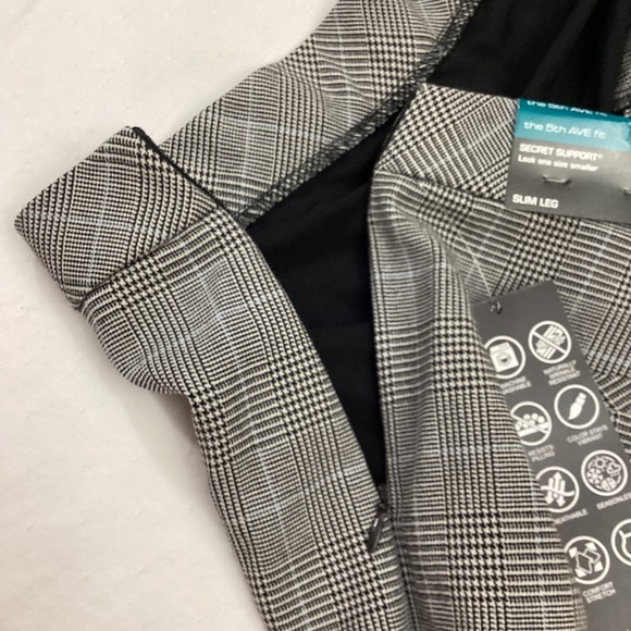 NWT Investments 5th Ave Fit Women's 14S Slim Leg Secret Support Plaid Pants - Picture 9 of 12